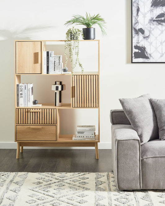 OmkarWood “Elora” Premium Engineered Wood Shelving Unit