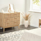 OmkarWood Valencia Slatted Sideboard Cabinet – Natural Oak Finish