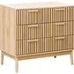 OmkarWood Valencia Slatted Sideboard Cabinet – Natural Oak Finish