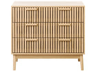 OmkarWood Valencia Slatted Sideboard Cabinet – Natural Oak Finish