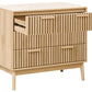 OmkarWood Valencia Slatted Sideboard Cabinet – Natural Oak Finish