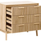 OmkarWood Valencia Slatted Sideboard Cabinet – Natural Oak Finish