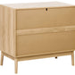 OmkarWood Valencia Slatted Sideboard Cabinet – Natural Oak Finish