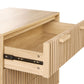 OmkarWood Valencia Slatted Sideboard Cabinet – Natural Oak Finish