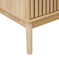 OmkarWood Valencia Slatted Sideboard Cabinet – Natural Oak Finish