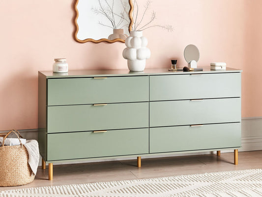 Sage Luxe 6-Drawer Sideboard by OmkarWood Furniture