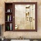 OmkarWood Aesthetic Engineered Wood Bathroom Cabinet with Mirror – 5-Shelf Brown Finish