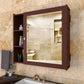 OmkarWood Aesthetic Engineered Wood Bathroom Cabinet with Mirror – 5-Shelf Brown Finish