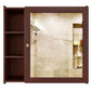 OmkarWood Aesthetic Engineered Wood Bathroom Cabinet with Mirror – 5-Shelf Brown Finish