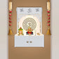 OmkarWood ShantiChakra White Wall-Mounted Pooja Mandir with OM Design & Focus Lighting