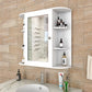 OmkarWood Premium Engineered Wood Bathroom Cabinet with Mirror – 10-Shelf White Finish