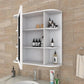 OmkarWood Premium Engineered Wood Bathroom Cabinet with Mirror – 10-Shelf White Finish