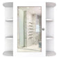 OmkarWood Premium Engineered Wood Bathroom Cabinet with Mirror – 10-Shelf White Finish