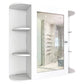 OmkarWood Premium Engineered Wood Bathroom Cabinet with Mirror – 10-Shelf White Finish