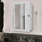 OmkarWood Vibecrafts Premium White Engineered Wood Bathroom Cabinet with Mirror