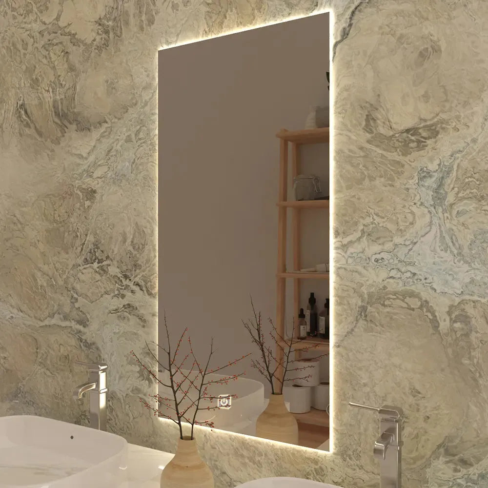 LumaGlow Vertical LED Mirror – 14x28 Inch