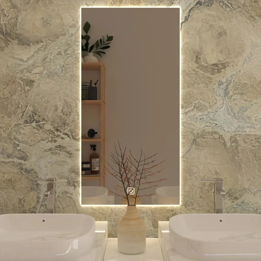 LumaGlow Vertical LED Mirror – 14x28 Inch