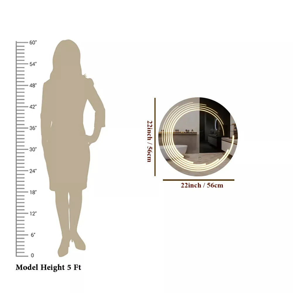 LUMICIRCLE™ Halo LED Bathroom Mirror – 22 Inch (56 cm)