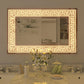 OmkarWood™ Luminé LED Bathroom Mirror with Greek Key Border – 28" x 18"
