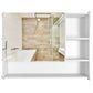 OmkarWood™ Elite Wall-Mounted Bathroom Cabinet with Mirror & Open Shelving – 32" x 24"