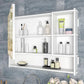 OmkarWood™ Elite Wall-Mounted Bathroom Cabinet with Mirror & Open Shelving – 32" x 24"