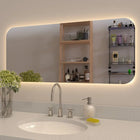 LumoGlow Horizon – LED Backlit Rectangular Bathroom Mirror (32 x 14 Inch)