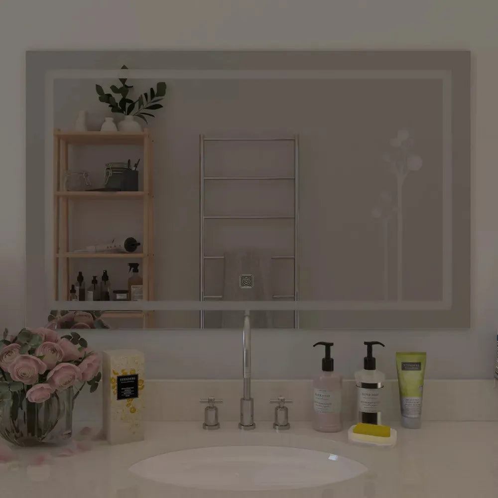 Luminous Blossom LED Bathroom Mirror – 28x17.4 inch