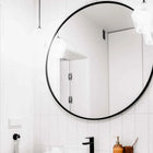 Black Bordered Minimalist Round Wall Mirror