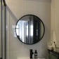 Black Bordered Minimalist Round Wall Mirror