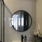 Black Bordered Minimalist Round Wall Mirror
