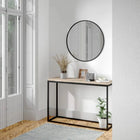 Black Bordered Minimalist Round Wall Mirror