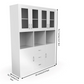 Modern Crockery Unit with Glass Doors & Storage – 6.4 ft (White Finish)